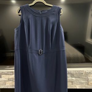 Dress/ plus size 16W/ color Navy Blue/ brand Kasper/ sleeveless.